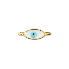 Mini Intercalaire Porte Bonheur Oeil En Resine Epoxy 12x4 Mm Dore X1 Bijou Oeil Porte Bonheur Oeil Grec