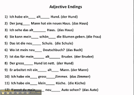 Practice With Adjective Endings In German Www Germanforspalding Org Adjectives German Teaching