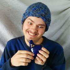 Cloche Hat Skate Boarder Beanie Touque Knit Cap Soft Wool Blue Black CT098 