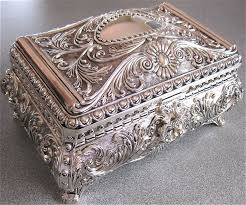 Antique Silver Plated Jewellery Box For Keeping Special Jewellery And Trinkets Gold Jewellery Antique Jewelry Box Jewelry Organizer Box Vintage Jewelry Box