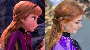 Anna S Frozen 2 Double Braid Back Hairstyle Tutorial Youtube Frozen Hair Frozen Hair Tutorial Anna Frozen Hair
