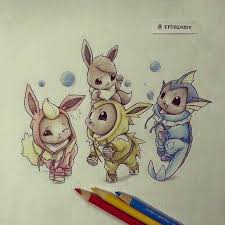 Eevee Flareon Jolteon And Vaporeon Pokemon Wearing Hoodies Of Their Evolved Forms Credit Itsbirdy Baby Pokemon Pokemon Art Pokemon