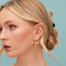 Sterling Silber Padlock Creolen, abnehmbare Lock Charm Baumeln Creolen,  Silber oder Gold, austauschbar