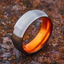 Silver Tungsten Ring Resilient Orange Aksesoris