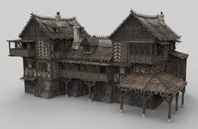 Modele 3d De Maison Medievale Fantastique 190 1 Turbosquid 1307585 In 2020 Medieval Houses Fantasy House Medieval