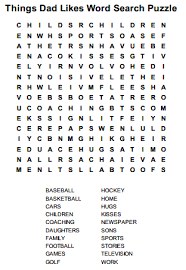 Things Dad Likes Word Search Puzzle Father S Day Words Word Search Puzzle Father S Day Activities