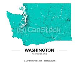 Patterns include scalable vector graphic (svg) templates and. Detailed Washington State Map Highly Detailed Territory And Road Plan Vector Illustration Canstock
