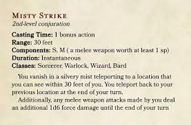 Misty Strike A Blink Spell Inspired By Ciri From The Witcher 3 Unearthedarcana
