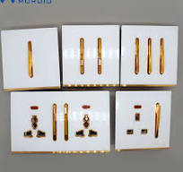 Wholesale Golden White Plastic Electrical Frame Power Outlet Electricity  Accessories Wall Socket Electrical Wall Switch