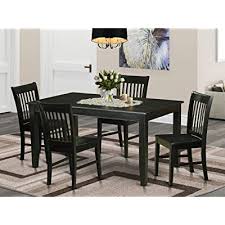 Check spelling or type a new query. Buy East West Furniture 5 Piece Kitchen Table Chairs Set Included A Rectangular Modern Kitchen Table And 4 Wood Chairs Solid Wood Mid Century Dining Chairs Seat Slatted Back Black