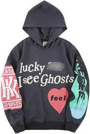 Check spelling or type a new query. Amazon Com Lucky Me I See Ghosts Sweatshirts Hip Hop Rapper Hoodie Cotton Pattern Athletic Hoodies Pullover Clothing