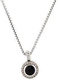 David Yurman Onyx Diamond Petite Cerise Pendant Necklace Pendant Necklace Pendant Necklace