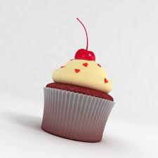 3d Model Cupcake Dessert Delicious Sweet Sugar Cake Candle Birthday Flame Happy Cream Whipped Colored 3d Model 3dmodel Decoratio Cake Cup Food