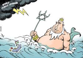 A political cartoon, a type of editorial cartoon, is a cartoon graphic with caricatures of public figures, expressing the artist's opinion. Neptunyahu By Rodrigo Politics Cartoon Toonpool