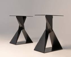 Lancaster table & seating antique natural rustic industrial wooden dining height trestle table base for 30 x 72 table tops. 17 Steel Table Bases Ideas In 2021 Steel Table Base Steel Table Table Base