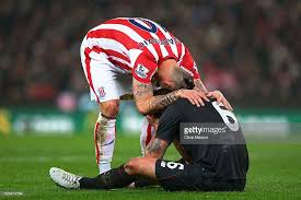Stoke city fans pine for angry marko arnautovic. Marko Arnautovic Of Stoke City And Dejan Lovren Of Liverpool React Stoke City Liverpool Dejan Lovren
