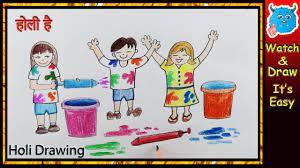 Happy Holi Drawing Idea Cartoon For Kids Card Poster Youtube We kept this drawing lesson super simple, especially for our younger art friends. happy holi drawing idea cartoon for kids card poster
