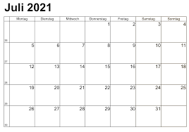 Kalender 2021 juli zum ausdrucken. Druckbare Juli 2021 Kalender Vorlage Zum Ausdrucken Pdf Excel The Beste Kalender