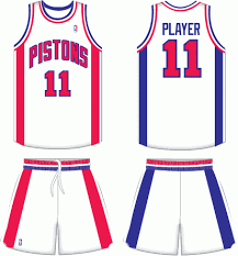 A virtual museum of sports logos, uniforms and historical items. Detroit Pistons Home Uniform National Basketball Association Nba Chris Creamer S Sports Logos Page Sportslogos Net