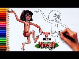 How To Draw Mowgli Jungle Book Drawing Easy Drawing For Kids Easy Drawings Book Drawing Drawing Tutorial Easy
