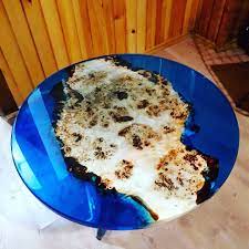 Try Pouring Epoxy Onto A Glass Table Top To Create A Piece Like This Epoxy Resin Wood Wood Table Resin Furniture