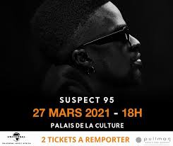 Vous êtes fan de Suspect 95 ? Le Pullman Hôtel, en collaboration avec  Universal Music Africa, vous offre l'opportunité de remporter 2 tickets  pour son concert exclusif le 27 mars à 18h00 !