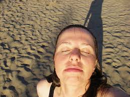 Après une petite baignade dans la rivière Mingan.