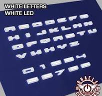 ORACLE Lighting Universal Illuminated LED Letter Badges - Matte White  Letters w/ White LED for 2021+ Ford Bronco - A