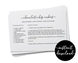 It's been awhile since i've setup any templates or used the tab rulers in word, wondering how you would go about creating 4x6 cards in ms word, wanting to type out some recipes, print on regular printer paper, and cut out for a book as a gift, but not sure how to format the page to not make this. Editable Recipe Card Template Printable Index Card Size 3x5 Etsy Recipe Cards Template Card Templates Printable Note Card Template