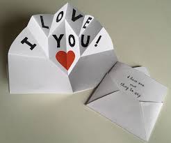 Cut out a heart shape through the layers, so that you will end up with five identical paper or card hearts. Expanding Pop Up Make A Thank You Card Or Love Note Which Starts Small But Opens Big