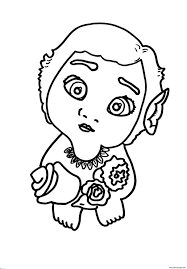 When it gets too hot to play outside, these summer printables of beaches, fish, flowers, and more will keep kids entertained. Baby Moana With Flowers Coloring Pages Printable
