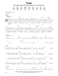 Toes by Zac Brown Band - Guitar Lead Sheet - Guitar Instructor