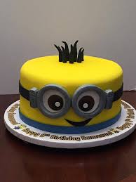 Single Layer Birthday Cake For Teenager Boy Images Minion Single Tier Birthday Cake Tiered Cakes Birthday Minion Birthday Cake Birthday Cake Kids