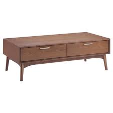Find out the detailed pics here. Donny Mid Century Walnut Wood 2 Drawer Rectangular Storage Coffee Table 41 W 50 W Kathy Kuo Home