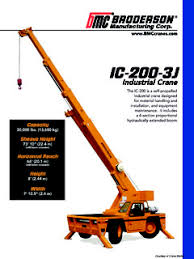 Carry Deck Industrial Cranes Broderson Specifications