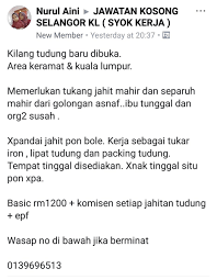 Senarai jawatan kosong di kl. Lily On Twitter Kerja Kosong Area Kl Selangor Ni Semua Dapat Dari Group Fb Harap Dapat Membantu Bagi Pencari Kerja Di Luar Sana Thread