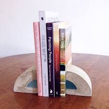 Serre Livres Modernes De Beton Et De Resine Lot De 2 Etsy Bookends Concrete Color Concrete