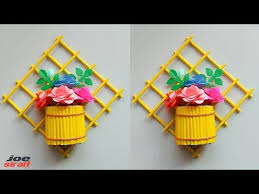 Easy Wall Decoration Ideas Paper Flower Wall Hanging Paper Crafts Youtube Paper Flower Wall Simple Wall Decor Paper Flowers