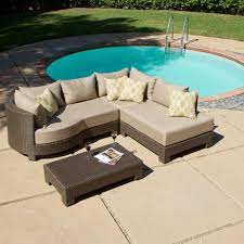 Cancun Sand 4 Piece Modular Deep Seating Set Sunbrella Patio Patio Furniture Sets Deep Seating