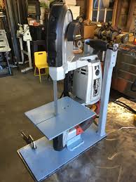 Hf Portaband Stand Made From Scrap Steel The Key Is The Rod Through The T Handle Welded Metal Projects Metal Working Tools Metal Tools