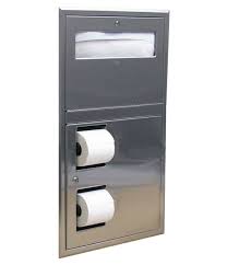 There are several standard toilet paper dispensers in the professional field. Recessed Seat Cover Dispenser And Toilet Tissue Dispenser Bobrick