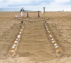Love This Idea For A Beach Wedding We Do Something Similar To This Photo But Using Just The Sug Beach Wedding Arch Romantic Beach Wedding Beach Wedding Aisles