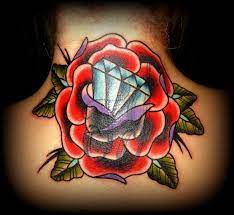 Rose Diamond Tattoo Coverup Traditionaltattoo Rose Tattoos Tattoos Diamond Tattoos