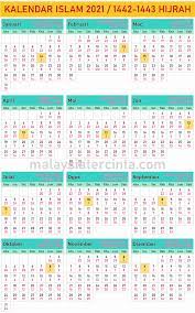 Hence, a time of mourning and peace. Kalendar Islam 2021 Masihi 1442 1443 Hijrah Malaysia