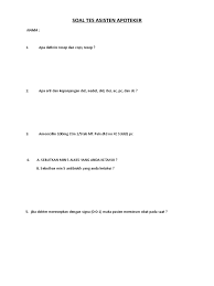 Soal Tes Asisten Apoteker