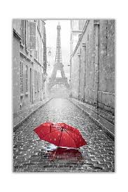 Black And White Umbrella Wallpaper Black And White Photo Paris Eiffel Tower With Red Umbrella Canvas Wall Art Print Paris Wall Art Paris Wallpaper Paris Canvas