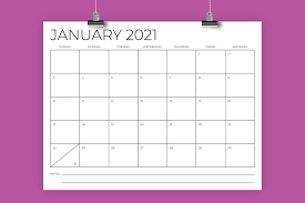This is a printable 8.5×11 inch horizontal (landscape orientation) 2021 calendar template. 8 5 X 11 Inch Minimal 2021 Calendar By Running With Foxes Thehungryjpeg Com
