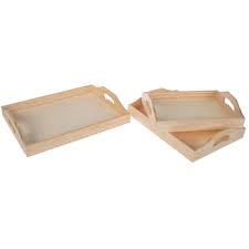 Maybe you would like to learn more about one of these? Rectangle Wood Tray Set With Handles Hobby Lobby 130559