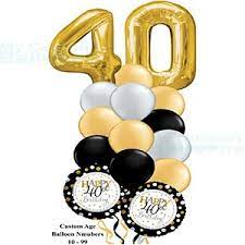 40th birthday balloons same day delivery everyday flowers celebrate a 40th birthday by sending a balloon bouquet created with a number 40 foil balloon and a matching happy birthday foil balloon this bouquet also comes with six printed happy birthday latex balloons 40th birthday balloons flowers ftd flowers 40th birthday balloons flowers found. My Custom Balloons Big Gold Number 40th Balloon Bouquet Delivery