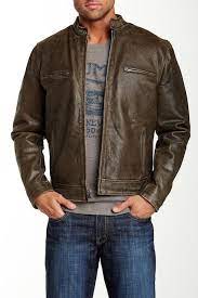 Men S Leather Distressed Moto Jacket Brown Leather Jacket Men Leather Jacket Jackets Men Fashion